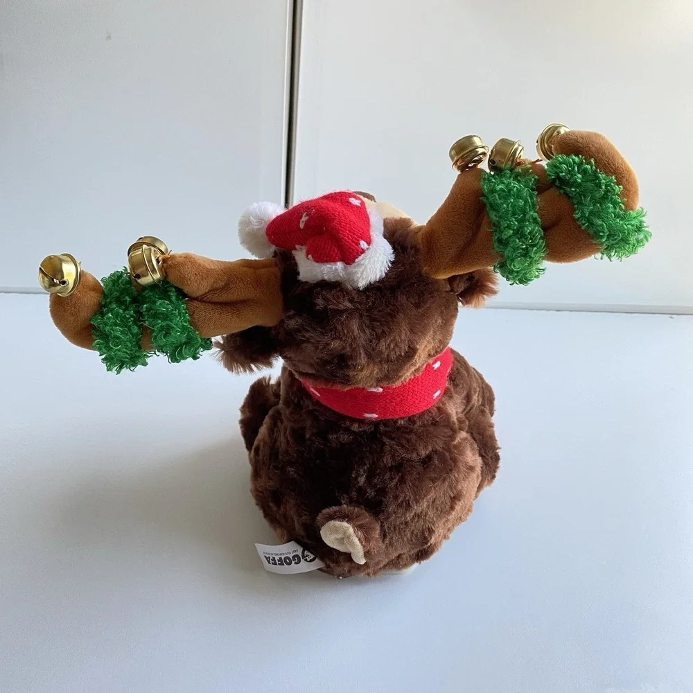 Goffa Animated Merry Bright Musical Reindeer Plush Jingle Bells Holiday 12